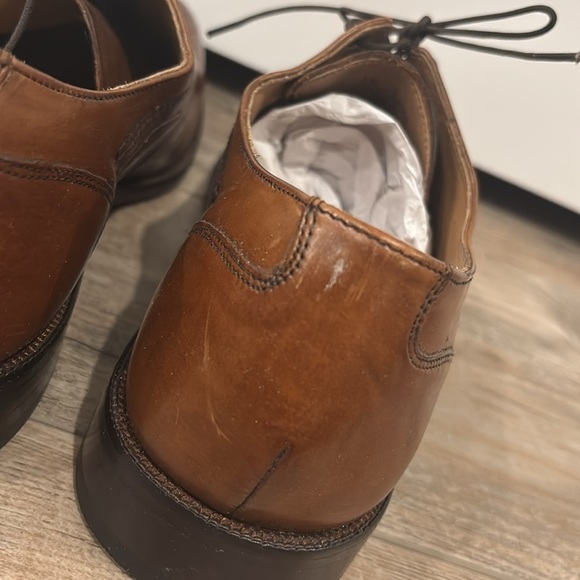 Johnston Murphy Vintage Oxford Wingtip Shoe Brown Leather Lace Size 9.5